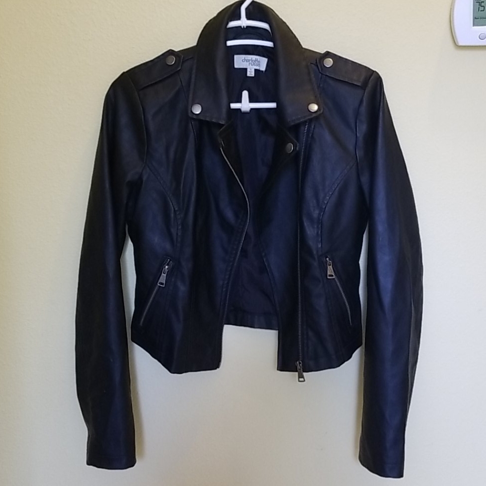 Black Faux leather Charlotte Russe jacket